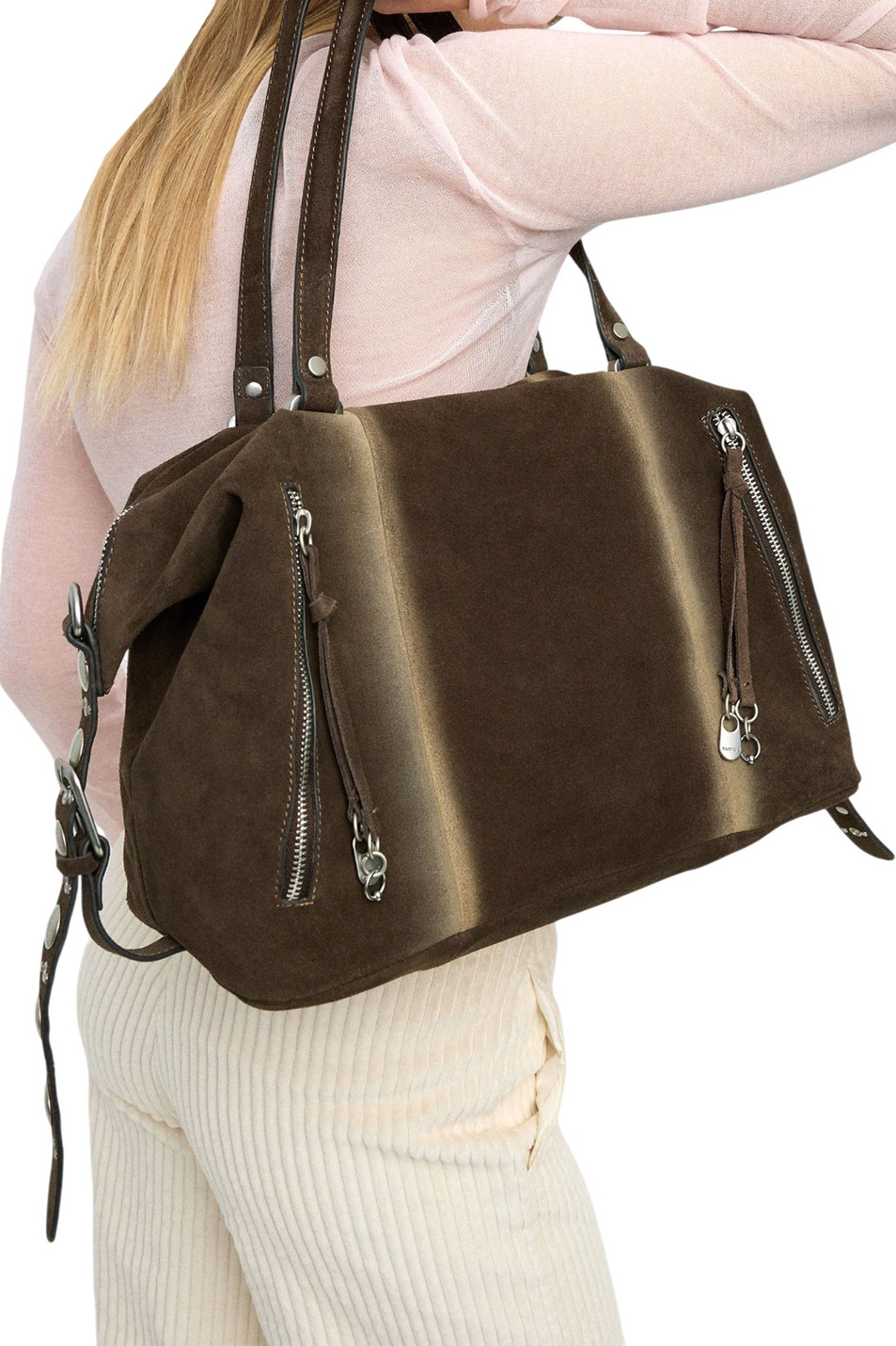 Сумка из натуральной замши|Основной цвет:Коричневый Женский Parfois Сумка из натуральной замши (цвет ), артикул 241345 | Фото 4