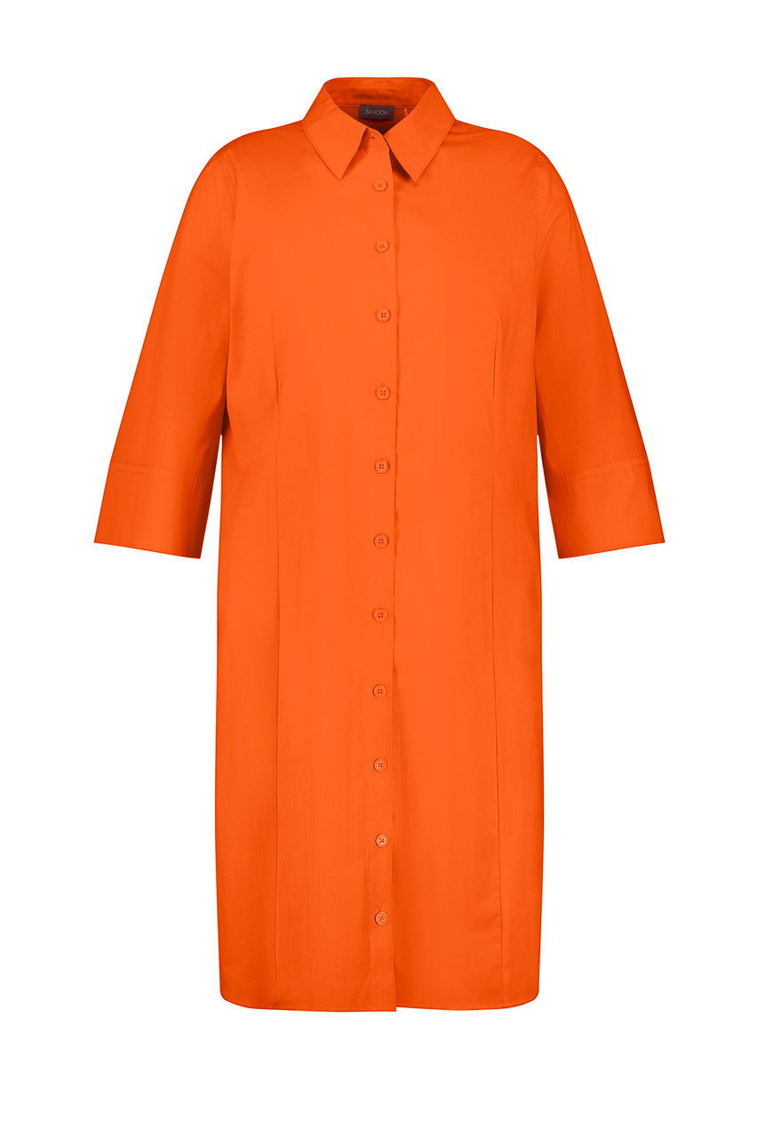 Платье из смесового хлопка|Основной цвет:Оранжевый|Артикул:480008-21011 | Фото 1