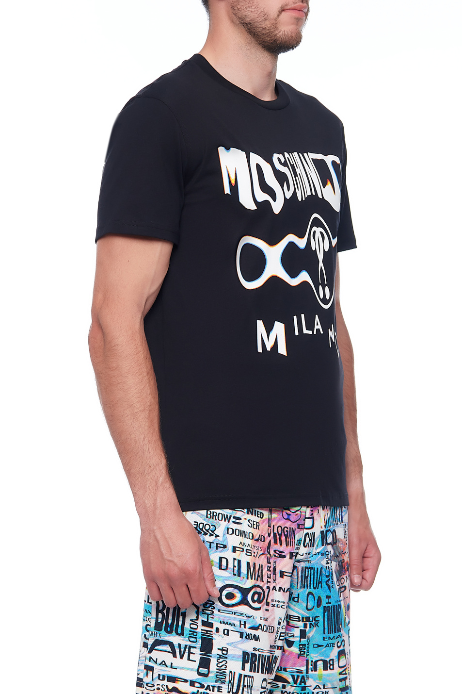 Мужской Moschino Футболка из натурального хлопка с принтом (цвет ), артикул J0704-7040 | Фото 3