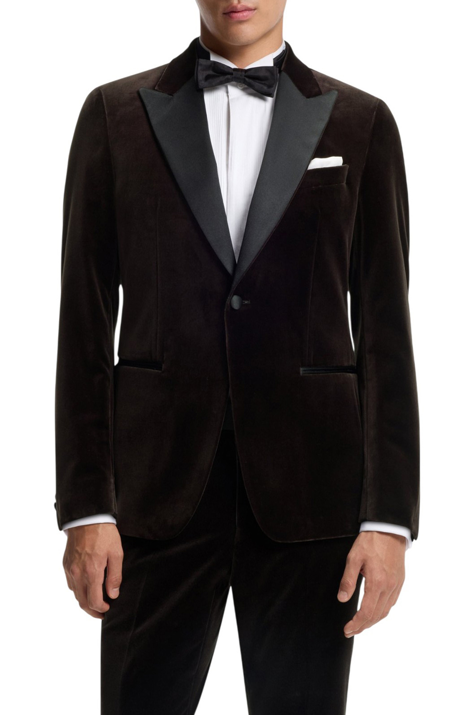 Смокинг Hutson из хлопкового бархата|Основной цвет:Коричневый Мужской BOSS Смокинг Hutson из хлопкового бархата (цвет ), артикул 50551552 | Фото 3