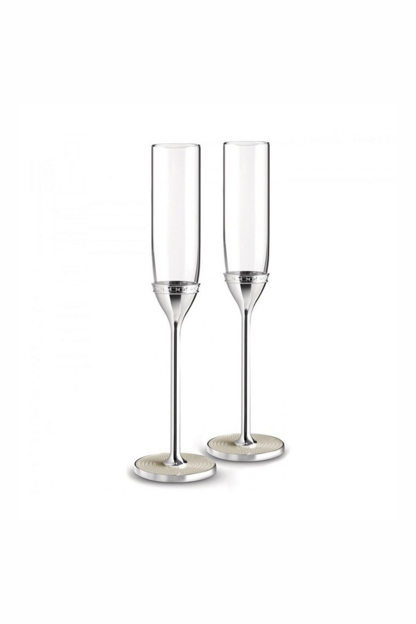 Набор бокалов для шампанского Vera Wang With Love Nouveau Pearl, 2 шт.|Основной цвет:Серебристый|Артикул:40019711 | Фото 1