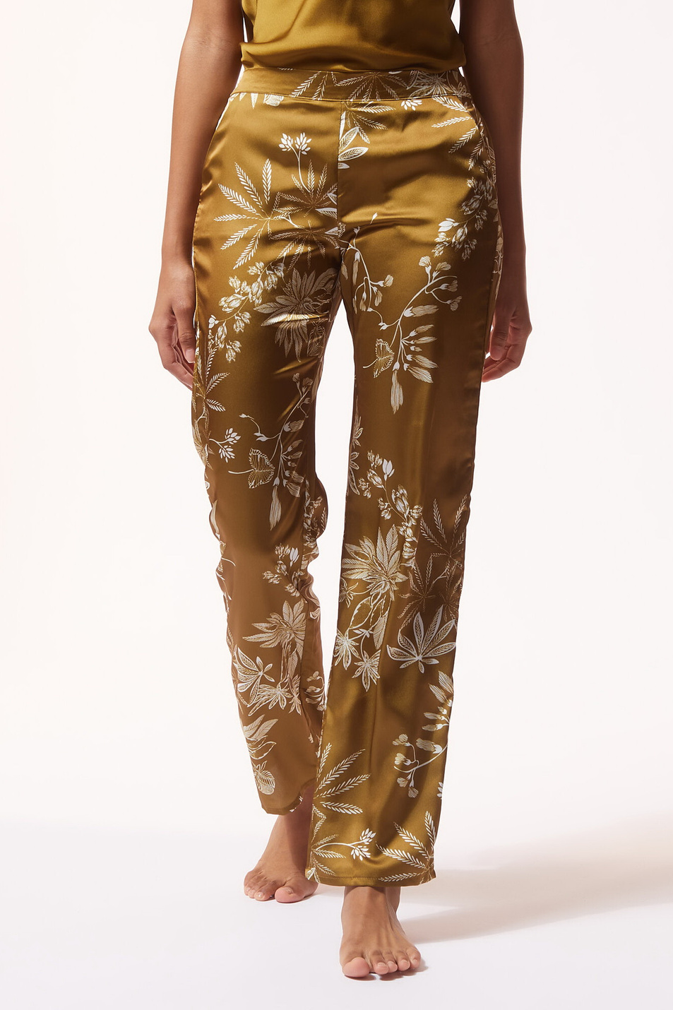 Etam Атласные брюки ERBAL с тропическим принтом (цвет ), артикул 6523983 | Фото 1