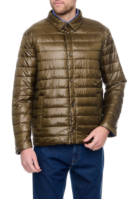 Двусторонняя стеганая куртка|Основной цвет:Коричневый|Артикул:PI001004U12017 | Фото 1