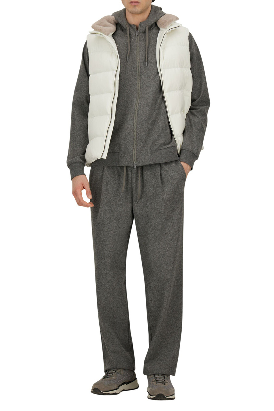 Брюки с эластичным поясом|Основной цвет:Серый Мужской Herno Брюки с эластичным поясом (цвет ), артикул PT000154U-56034 | Фото 3