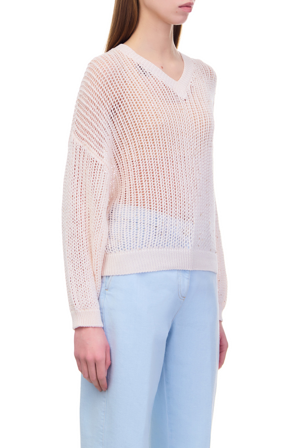 Женский Peserico Пуловер с приспущенными рукавами и пайетками (цвет ), артикул S99380F05-A9142 | Фото 5