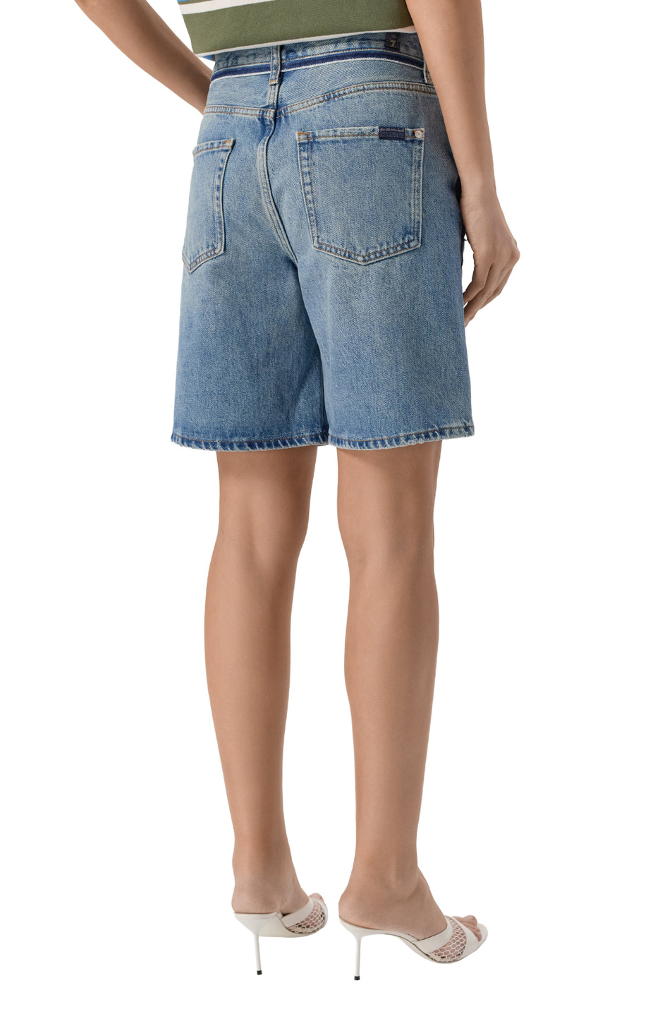 Женский 7 for all Mankind Шорты джинсовые LOLA из хлопка (цвет ), артикул 7U870E35 | Фото 5