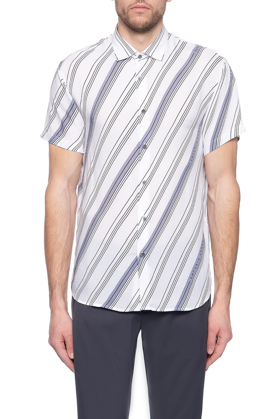 Мужской Emporio Armani Рубашка с принтом в полоску (цвет ), артикул 3K1CB9-1NYMZ | Фото 1