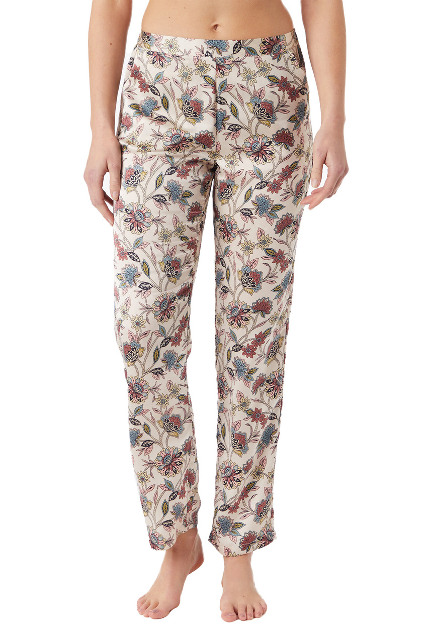 Пижамные брюки GRACE с цветочным принтом|Основной цвет:Разноцветный|Артикул:6537981 | Фото 1