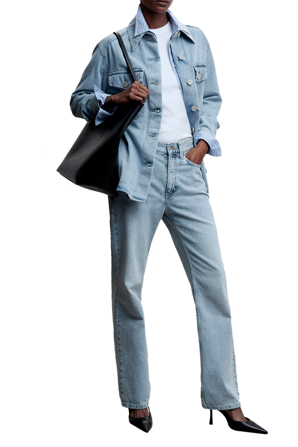 Женский Mango Рубашка джинсовая LILY из натурального хлопка (цвет ), артикул 47054758 | Фото 2