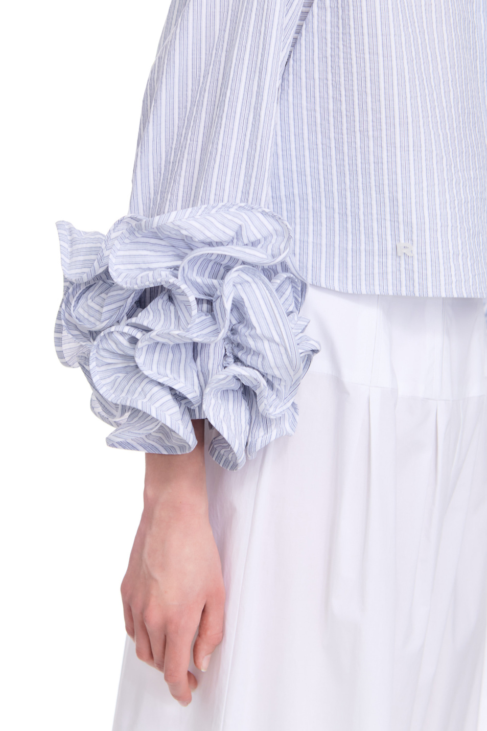 Женский Rochas Рубашка из натурального хлопка с воланами (цвет ), артикул ROWW60075ARW166 | Фото 5