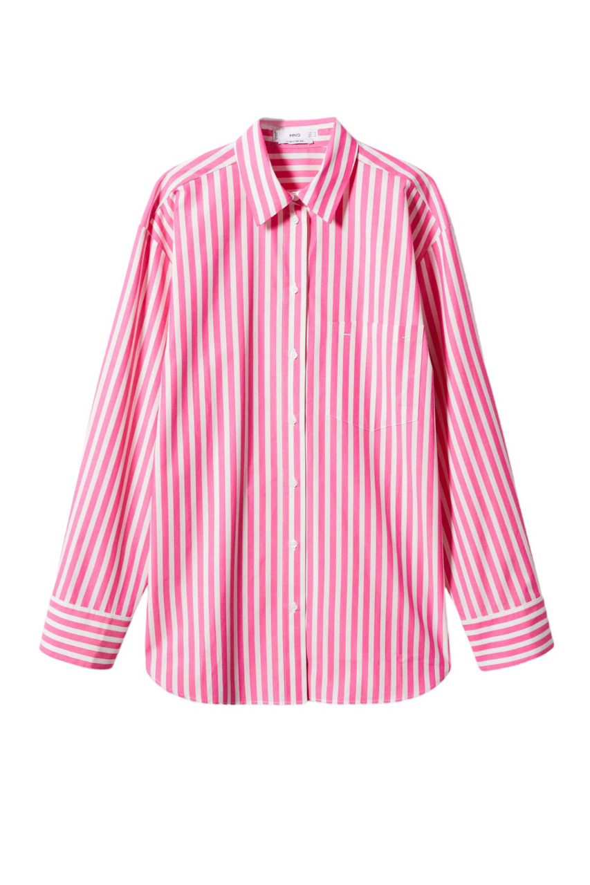 Рубашка JUANES из натурального хлопка в полоску|Основной цвет:Бело-розовый|Артикул:57013778 | Фото 1