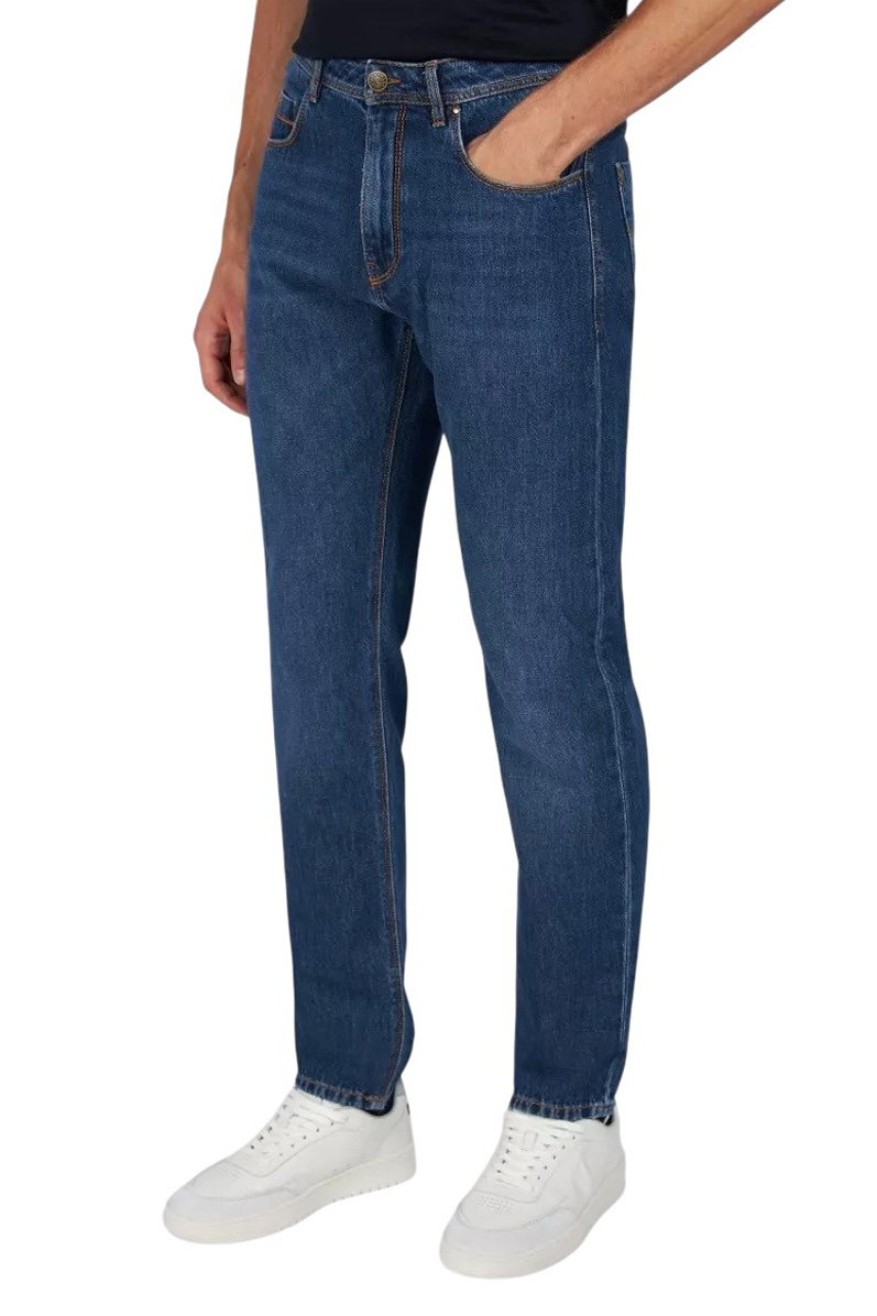 Джинсы из хлопка|Основной цвет:Синий Мужской Paul & Shark Джинсы из хлопка (цвет ), артикул 15314104 | Фото 4