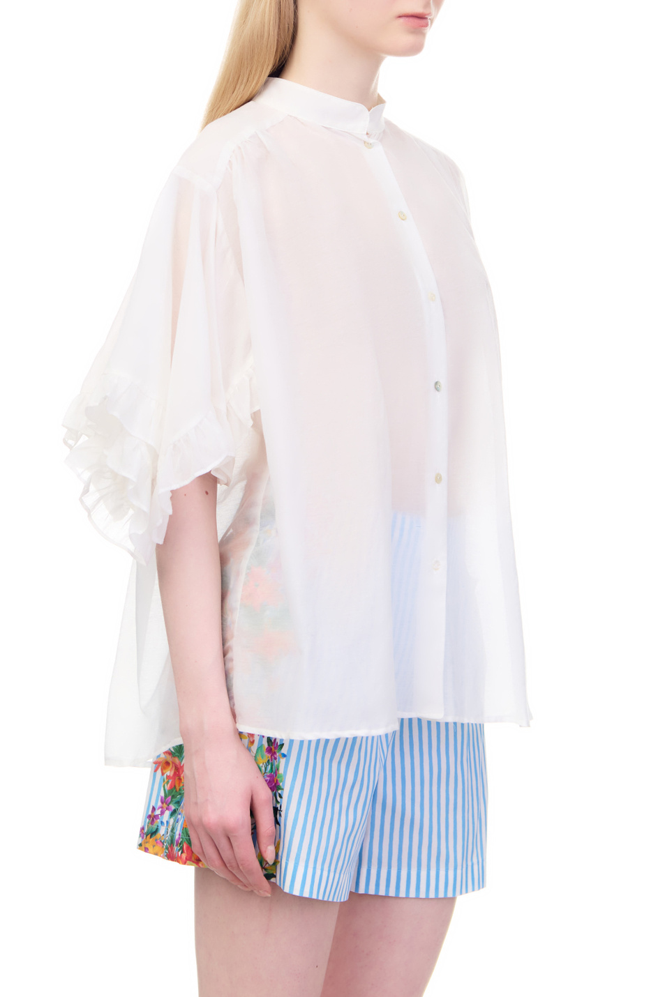 Женский iBLUES Рубашка SAFARI из хлопка и шелка (цвет ), артикул 2371110232 | Фото 3