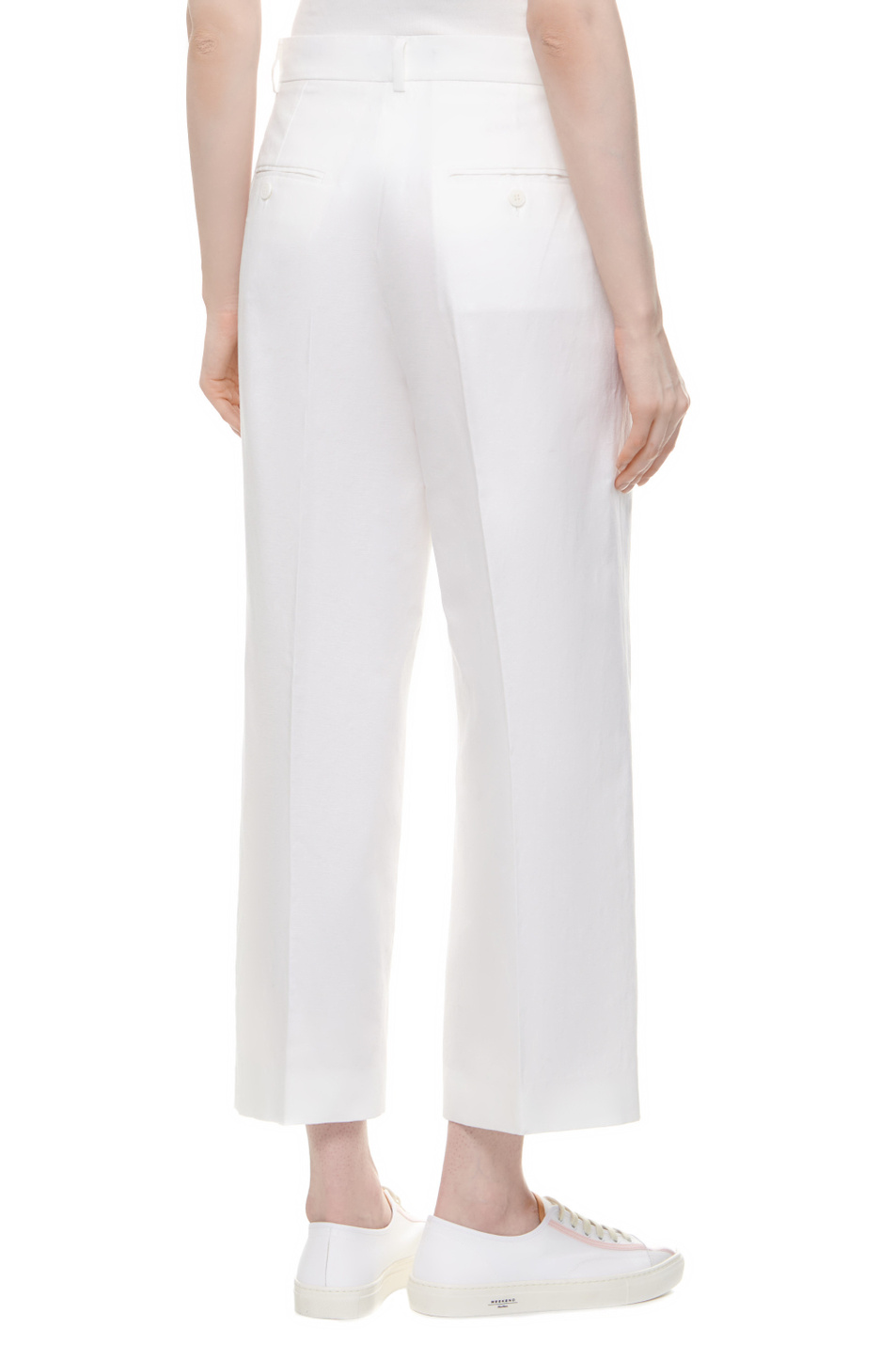 Женский Weekend Max Mara Брюки ZIRCONE из хлопка и льна (цвет ), артикул 2415131042 | Фото 4