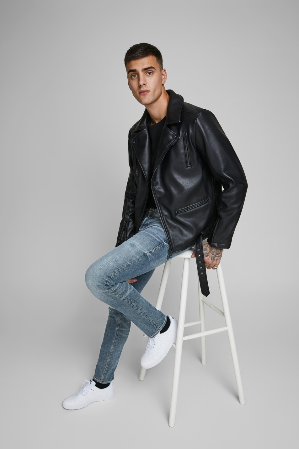 Мужской Jack & Jones Зауженные джинсы GLENN Slim Fit (цвет ), артикул 12165969 | Фото 4