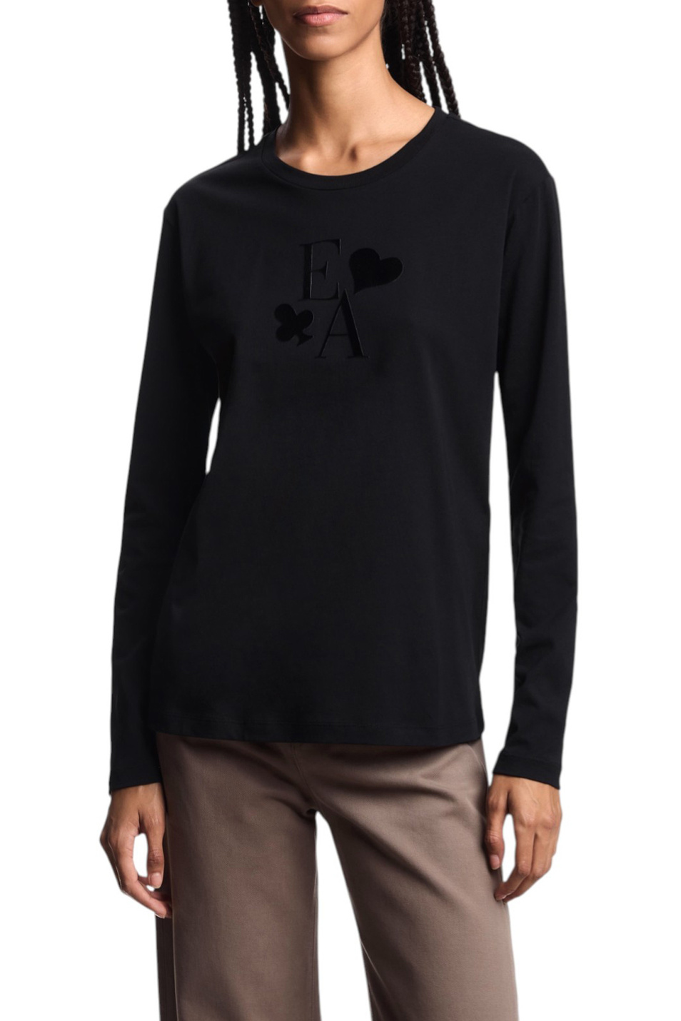 Женский Emporio Armani Лонгслив из хлопка (цвет ), артикул EW002838-AF12597 | Фото 3