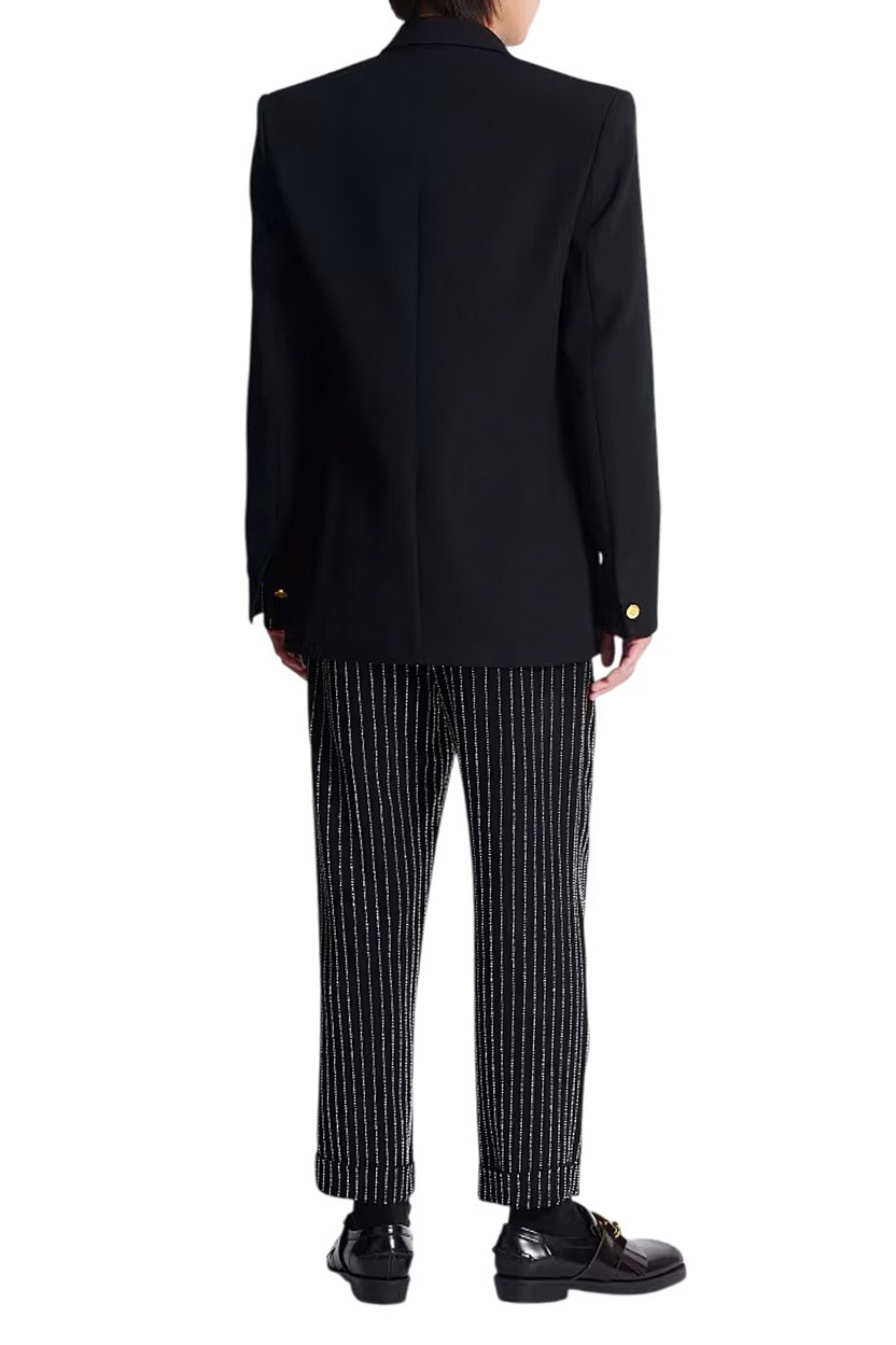 Пиджак из шерсти|Основной цвет:Черный Мужской Balmain Пиджак из шерсти (цвет ), артикул FH0SE465WC09 | Фото 4