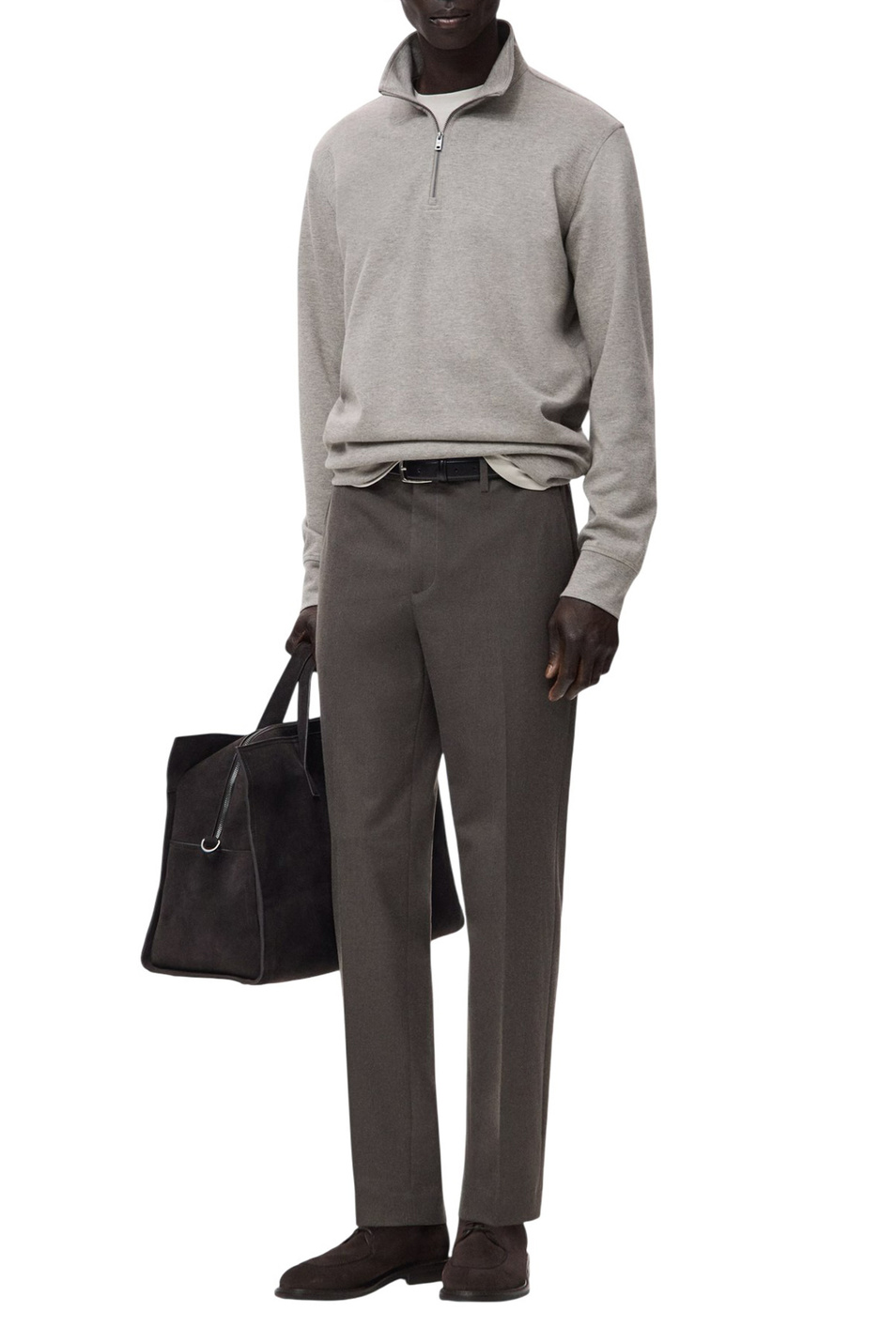 Толстовка PORTELLP с воротником на молнии|Основной цвет:Серый Мужской Mango Man Толстовка PORTELLP с воротником на молнии (цвет ), артикул 27062887 | Фото 2