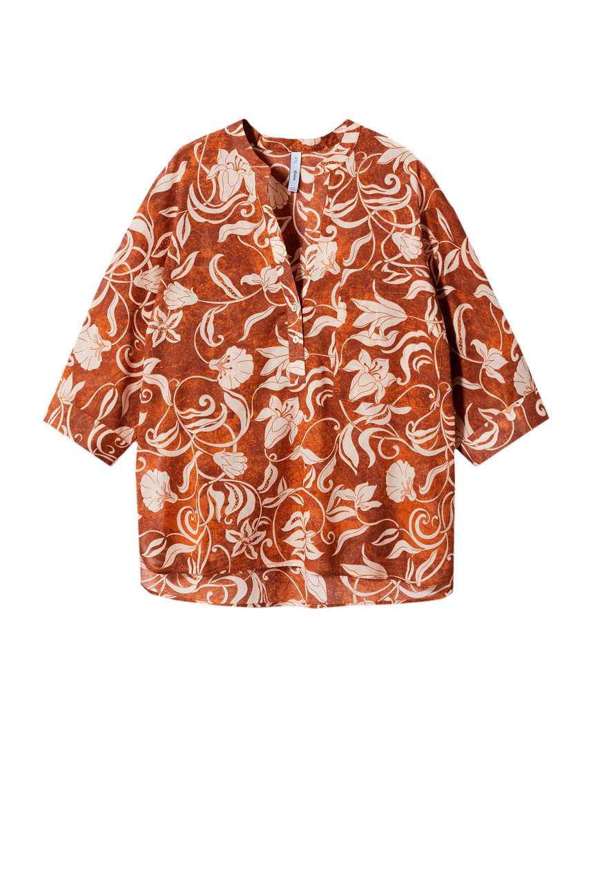 Блузка ILE с принтом|Основной цвет:Коричневый|Артикул:47047122 | Фото 1
