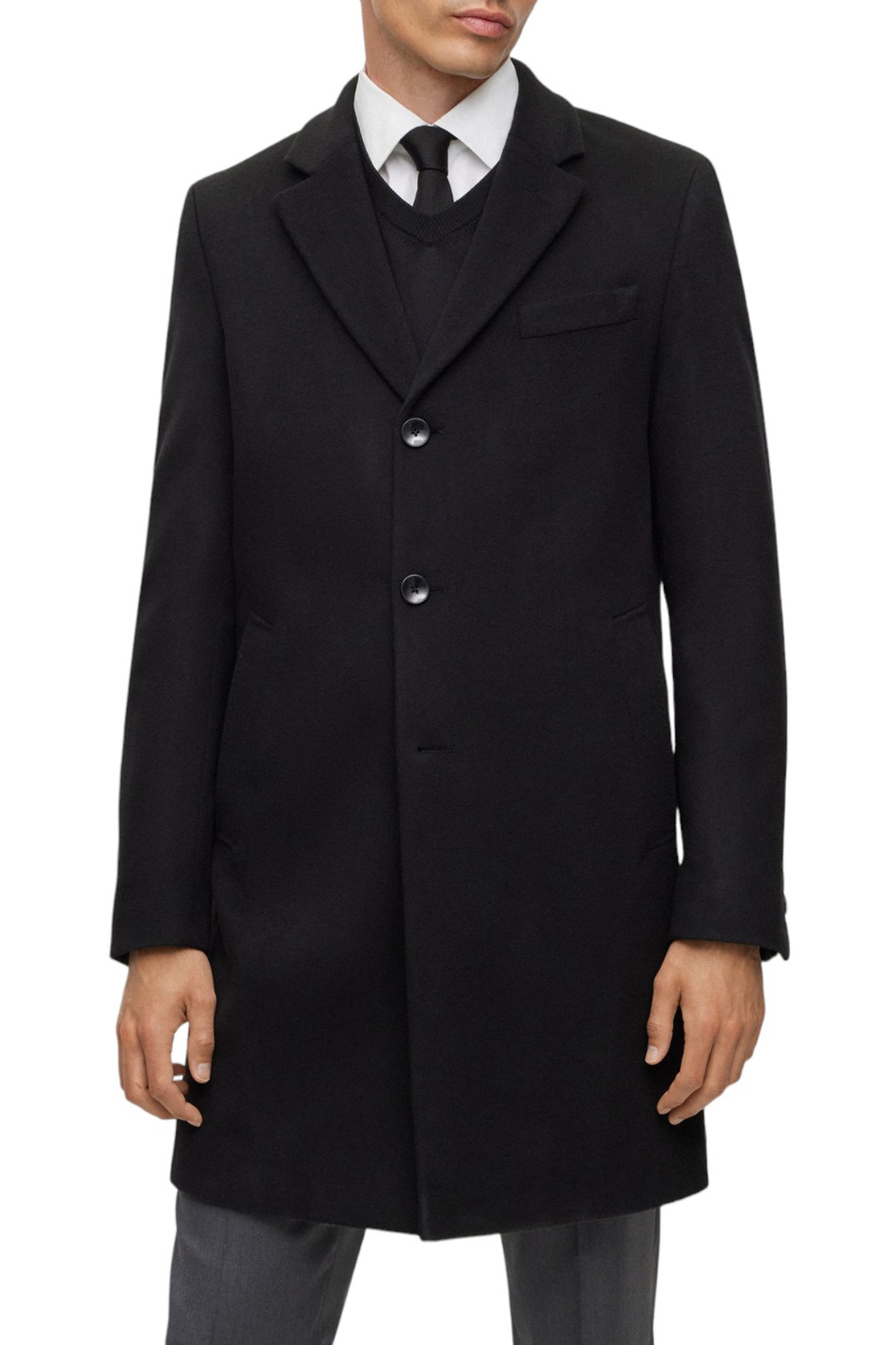Мужской BOSS Пальто из шерсти с добавлением кашемира (цвет ), артикул 50502327 | Фото 3