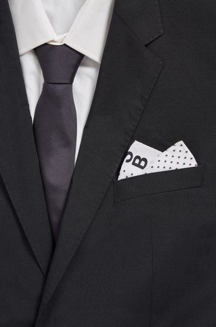 Карманный платок с принтом из чистого шелка|Основной цвет:Черный|Артикул:50448416 | Фото 2