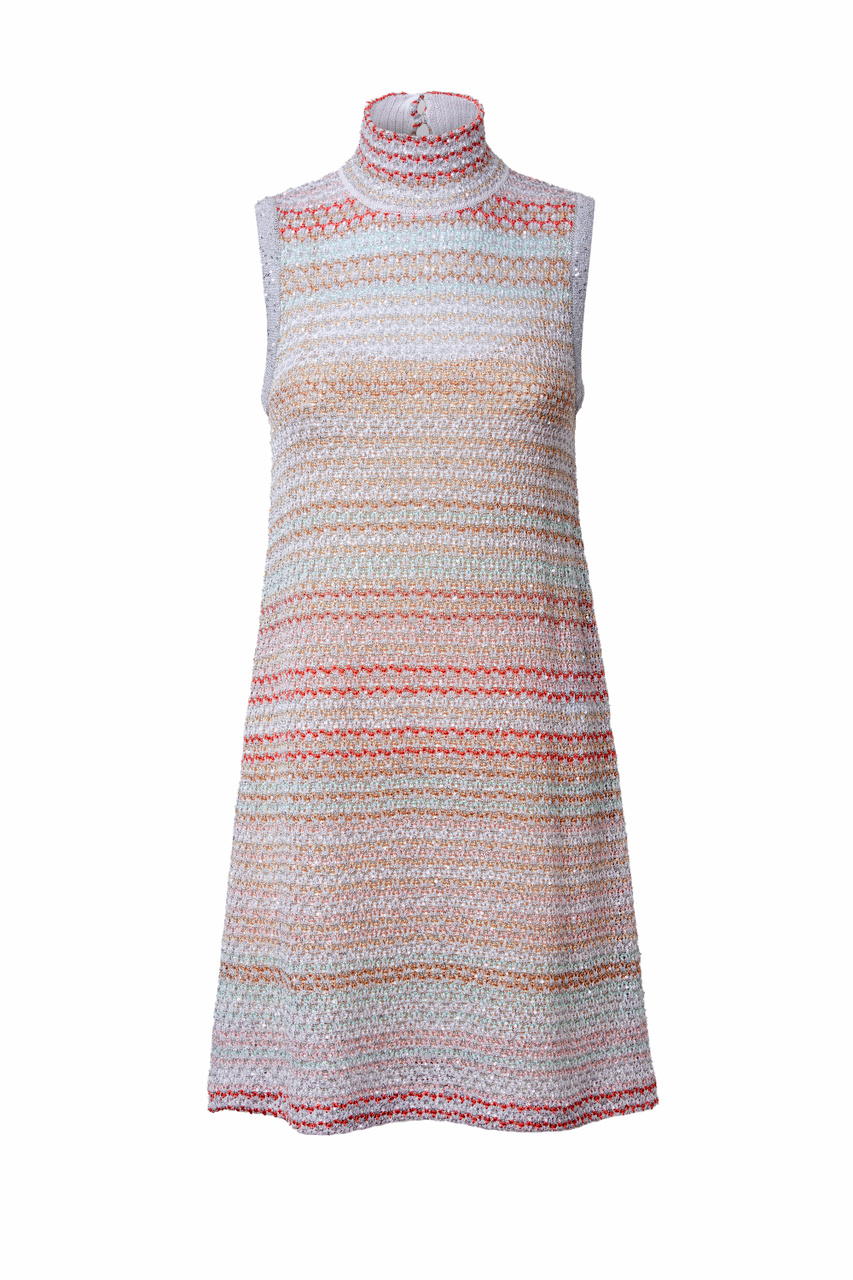 Платье с люрексом|Основной цвет:Разноцветный|Артикул:DS24SG15-BK033P | Фото 1