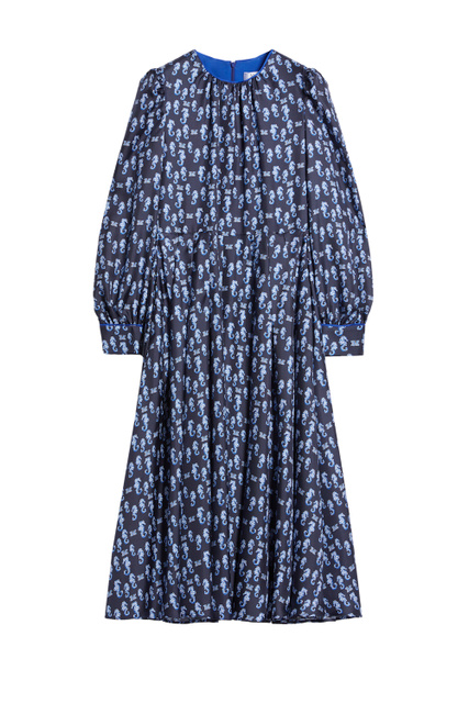Платье PAREO из шелкого твила с принтом|Основной цвет:Синий|Артикул:2312211531 | Фото 1