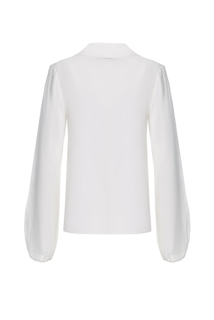 Блузка со шнуровкой на груди|Основной цвет:Белый|Артикул:CA2078T5888 | Фото 2