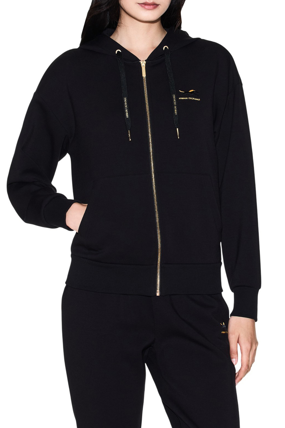 Толстовка с логотипом|Основной цвет:Черный Женский Armani Exchange Толстовка с логотипом (цвет ), артикул XW001854-AF13397 | Фото 3