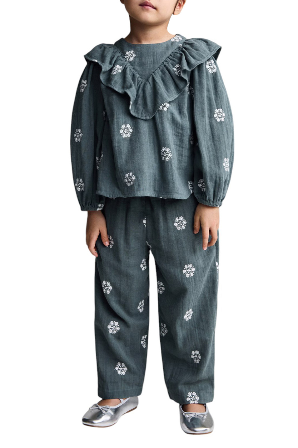 Девочкам Mango Kids Блузка LAGONC с вышивкой (цвет ), артикул 87080635 | Фото 3