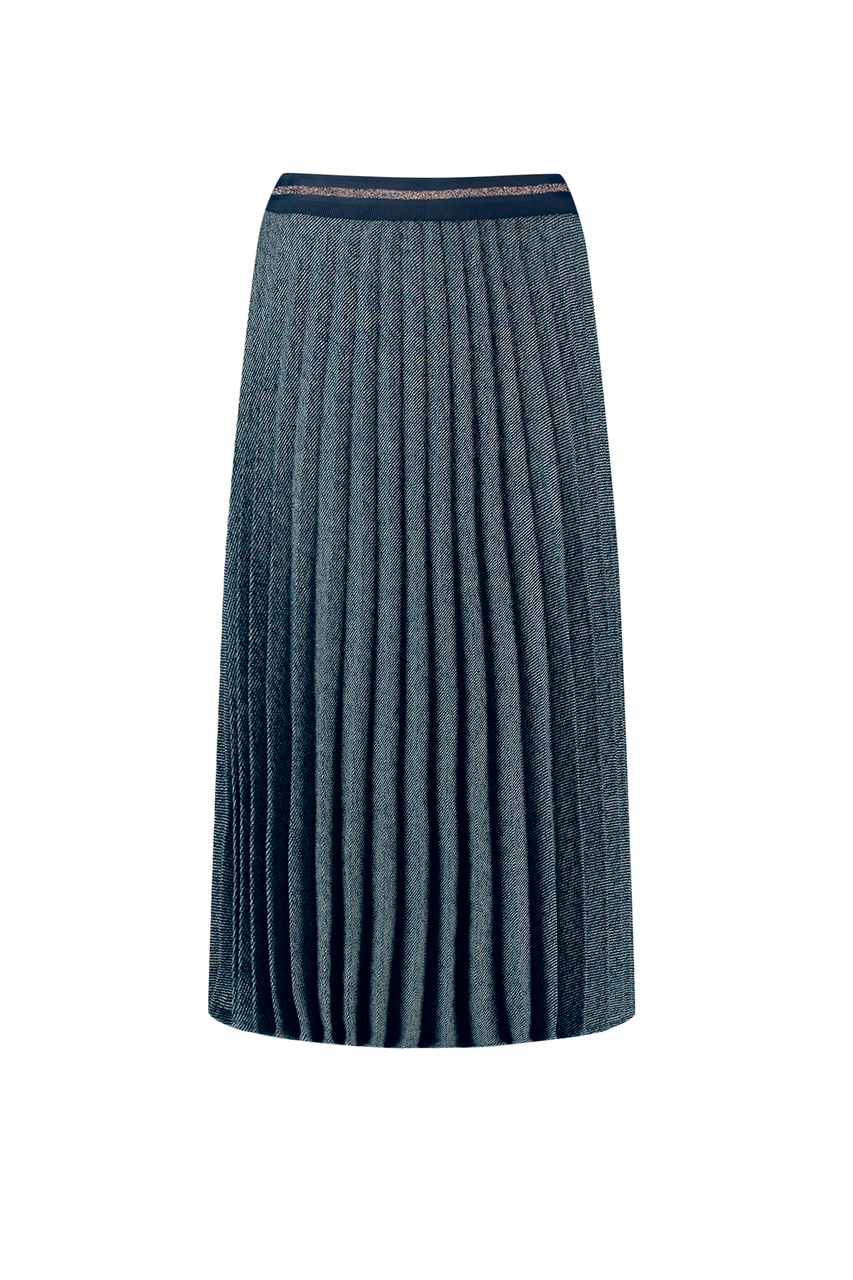 Плиссированная юбка|Основной цвет:Синий|Артикул:210004-11900 | Фото 1