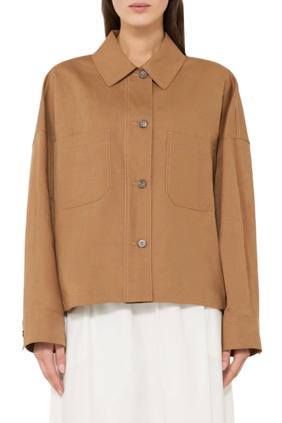 Женский Weekend Max Mara Куртка VETTURA из хлопка и льна (цвет ), артикул 2615041082 | Фото 3