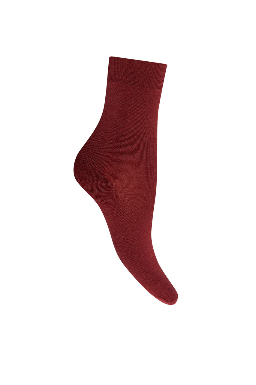 Носки из смесовой шерсти мериноса|Основной цвет:Бордовый|Артикул:41316 | Фото 1