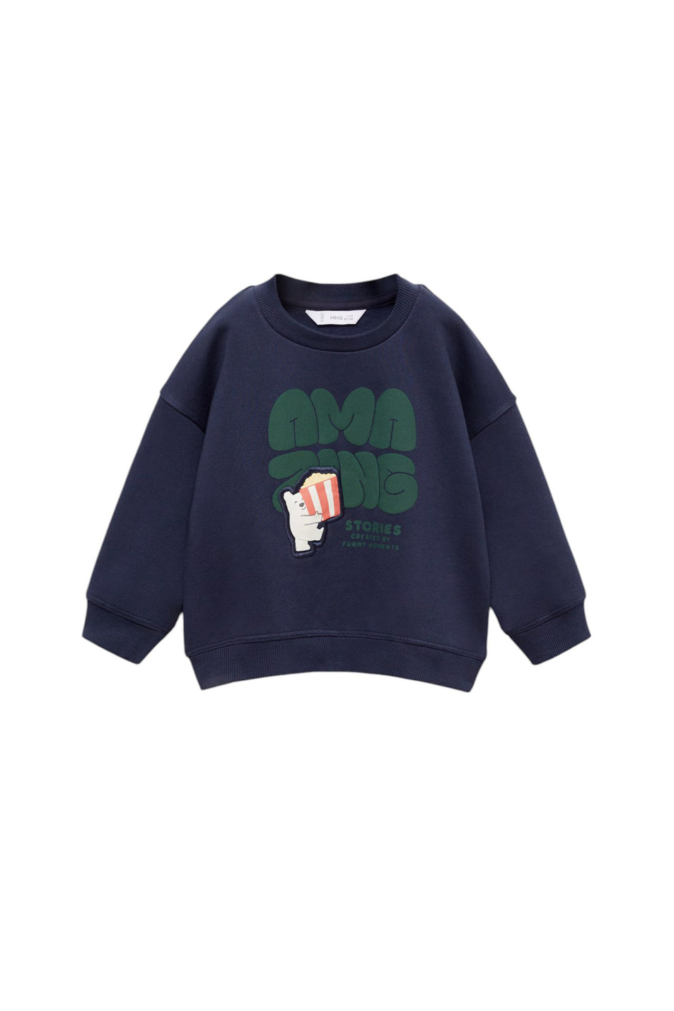 Малышам мальчикам Mango Kids Свитшот STORIES с принтом (цвет ), артикул 87053272 | Фото 1
