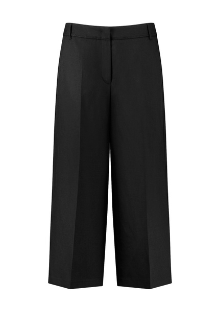 Однотонные брюки-кюлоты|Основной цвет:Черный|Артикул:120015-11060 | Фото 1