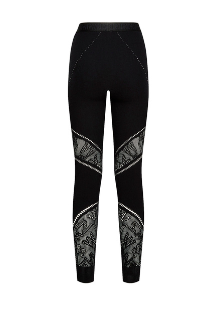 Легинсы с сетчатыми вставками Sporty Logo Net|Основной цвет:Черный|Артикул:19374 | Фото 2