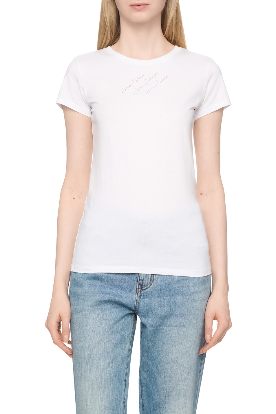 Женский Armani Exchange Футболка из эластичного хлопка (цвет ), артикул XW000599-AF10355 | Фото 4