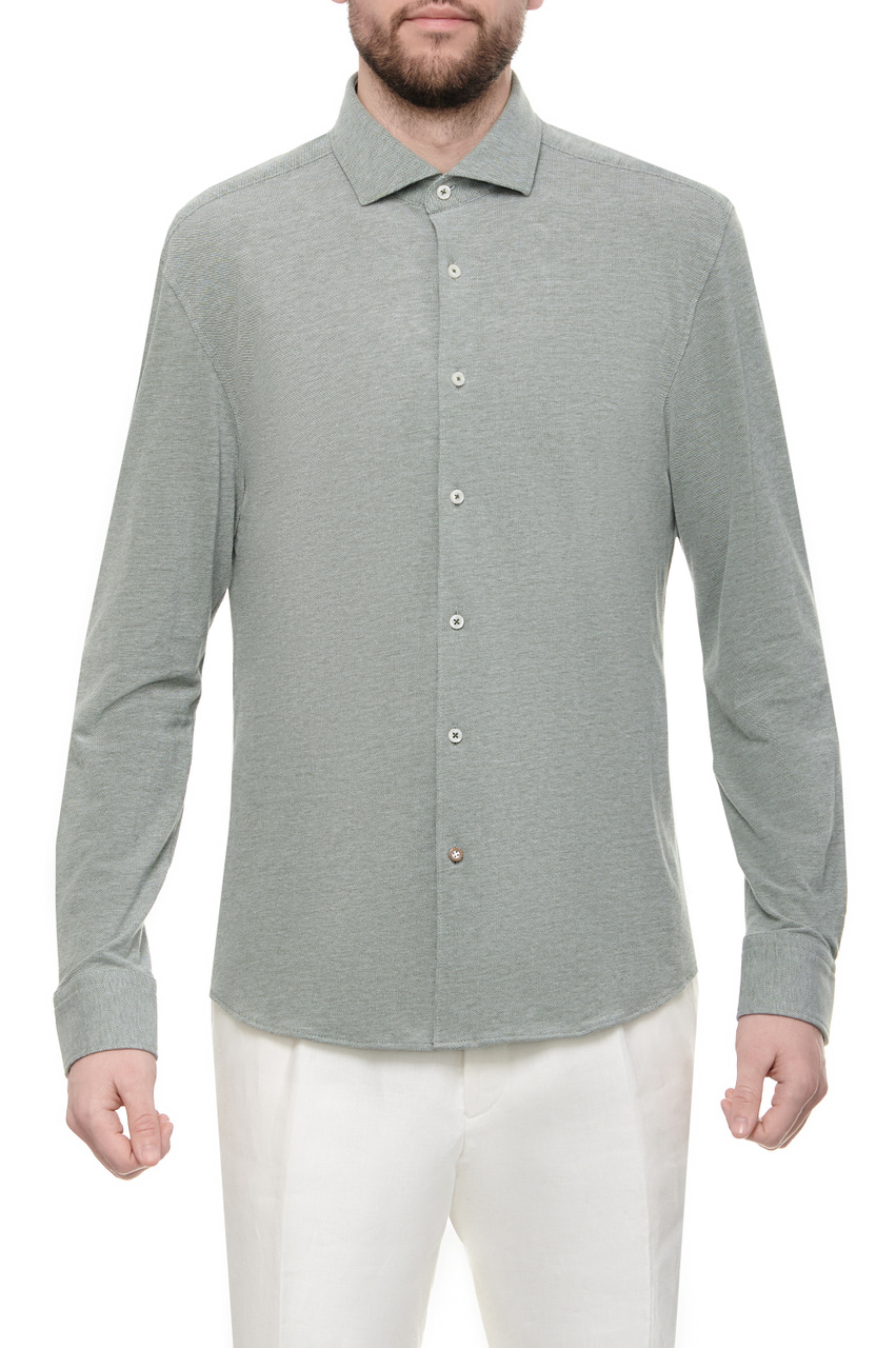Рубашка из натурального хлопка|Основной цвет:Серый|Артикул:50513647 | Фото 1