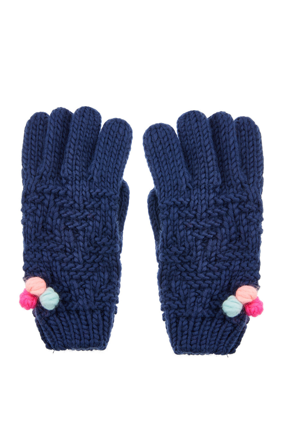 Accessorize Вязаные перчатки с помпонами (цвет ), артикул 983253 | Фото 2