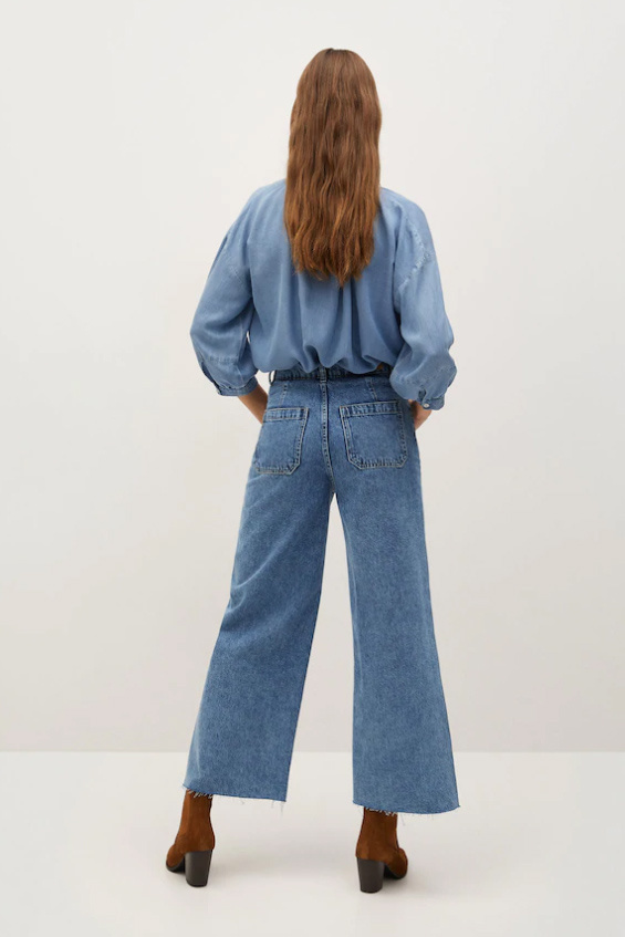 Женский Mango Джинсы-кюлоты с завышенной талией (цвет ), артикул 87002883 | Фото 4