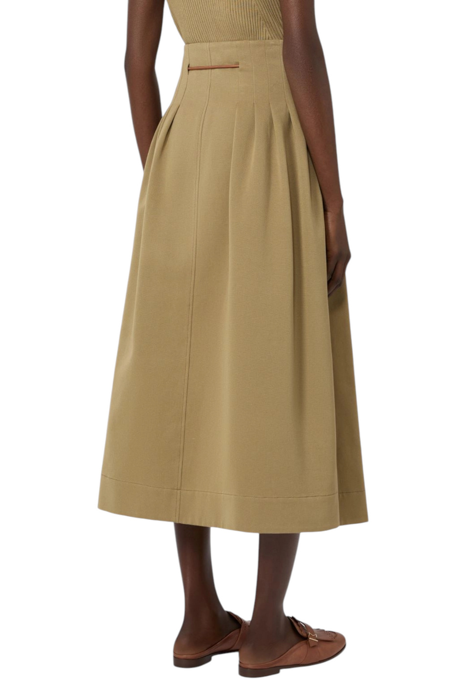 Юбка TEMPIO из хлопка|Основной цвет:Хаки Женский Max Mara Юбка TEMPIO из хлопка (цвет ), артикул 2621106051 | Фото 4