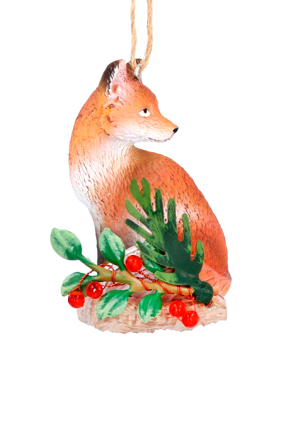 ᐅ Елочная игрушка "Лиса на бревне", 6 см Gisela Graham, разноцветный ...