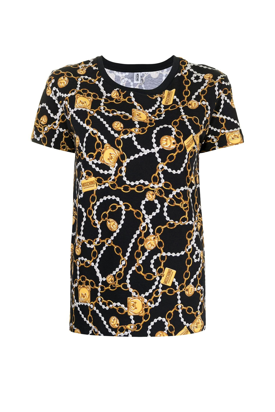 Женский Moschino Футболка из эластичного хлопка с принтом (цвет ), артикул A1902-9009 | Фото 1
