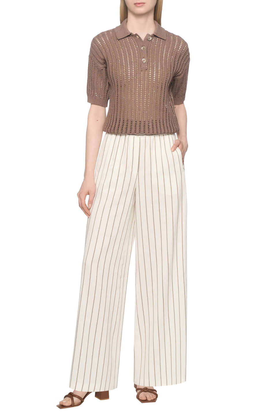 Женский Peserico Джемпер-поло из смесового хлопка (цвет ), артикул A99081F05-09110 | Фото 2