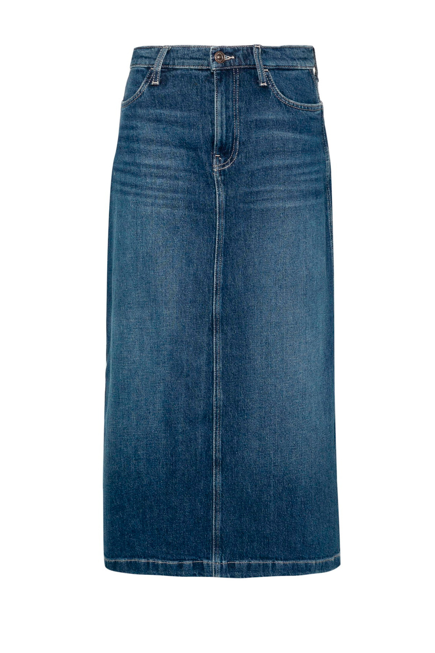 Юбка MIDI DENIM SKIRT джинсовая из эластичного хлопка|Основной цвет:Синий|Артикул:JSMDC100WY | Фото 1
