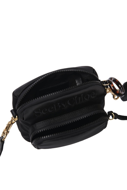 Маленькая сумка с внешним карманом на молнии|Основной цвет:Черный|Артикул:CHS22SSB48914 | Фото 2