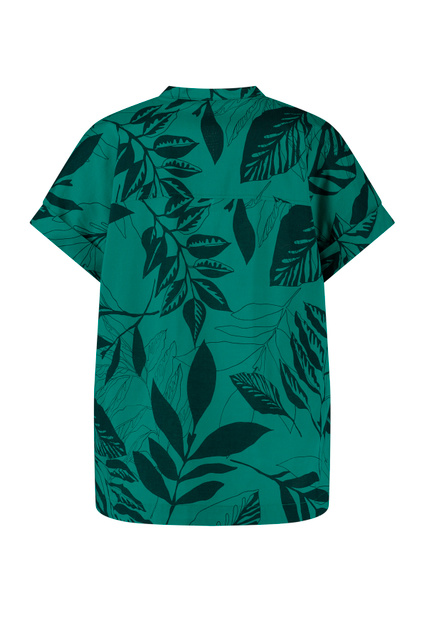 Рубашка из натурального хлопка с принтом|Основной цвет:Зеленый|Артикул:760016-31419 | Фото 2