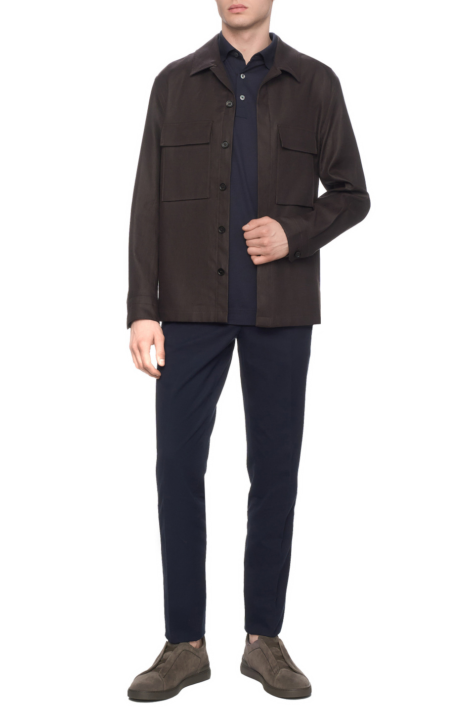 Мужской Zegna Футболка поло из хлопка и шелка (цвет ), артикул UF341A9-F786-B09 | Фото 3