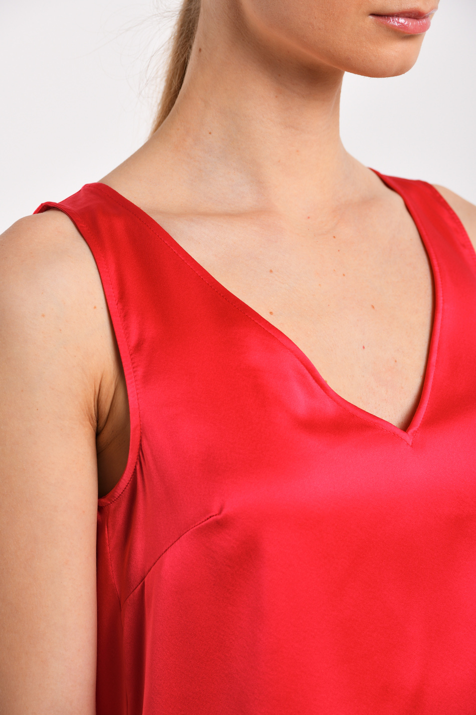 Топ из шелка|Основной цвет:Коралловый Женский MAX&Co. Топ из шелка (цвет ), артикул 71610119 | Фото 4