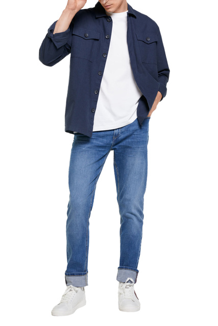 Облегающие джинсы из эластичного хлопка|Основной цвет:Синий|Артикул:1753221 | Фото 2